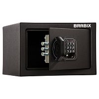 Сейф мебельный BRABIX "SF-170EL", 170х260х230 мм, электронный замок, черный
