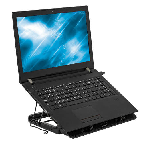 Подставка для ноутбука с охлаждением 2 порта USB-A, LED подсветка, 37х26х5см, BRAUBERG фото 9