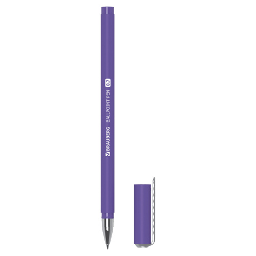 Ручка шариковая BRAUBERG SOFT TOUCH STICK "NEON", мягкое покрытие, узел 0,7 мм, синяя фото 2