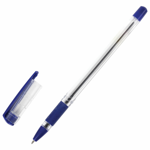 Ручка шариковая масляная с грипом STAFF "Basic OBP-11", линия письма 0,5 мм, синяя фото 2