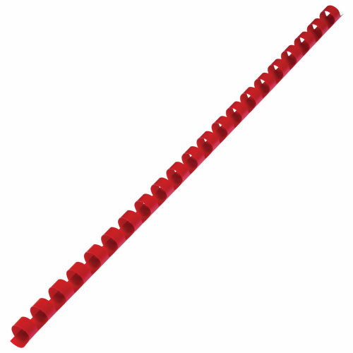 Пружины пластиковые для переплета BRAUBERG, 100 шт., 10 мм, для сшивания 41-55 л., красные фото 2