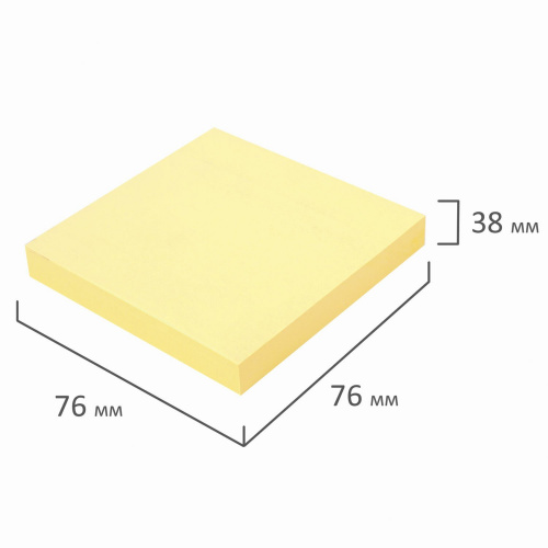 Блок самоклеящийся (стикеры) ЮНЛАНДИЯ, 76х76 мм, 100 л., желтый фото 4
