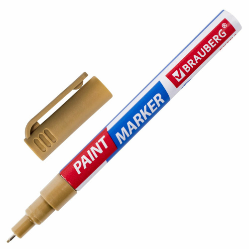 Маркер-краска лаковый BRAUBERG EXTRA (paint marker), 1 мм, золотой