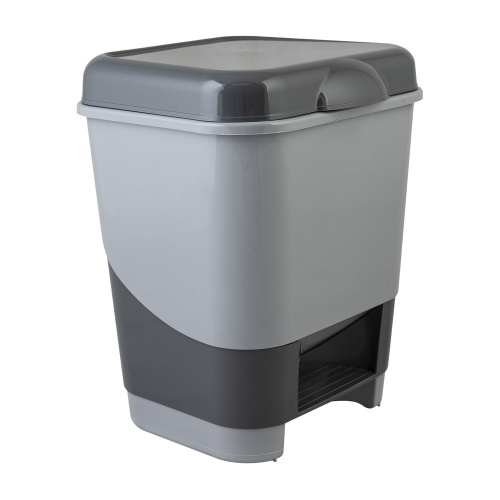 Ведро-контейнер 427-СЕРЫЙ, 8 л, 30х25х24 см, с педалью, для мусора, цвет серый/графит фото 2