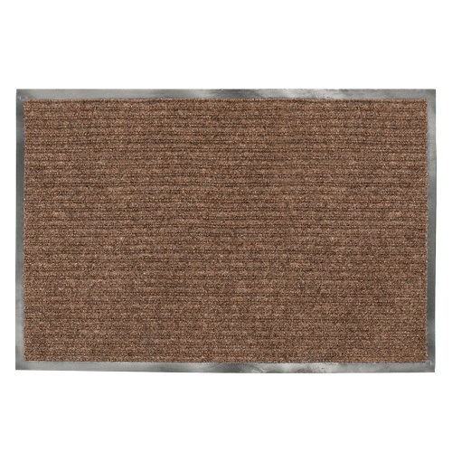Коврик входной ворсовый влаго-грязезащитный LAIMA, 120х150 см, ребристый, толщина 7 мм, коричневый