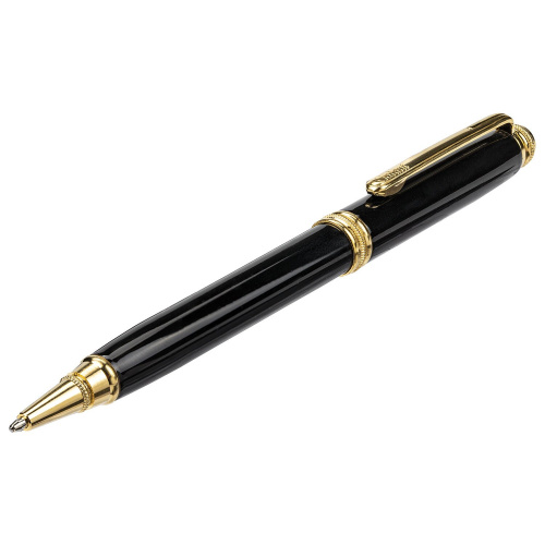 Ручка подарочная шариковая GALANT "Black", корпус черный, золотистые детали, синяя фото 9