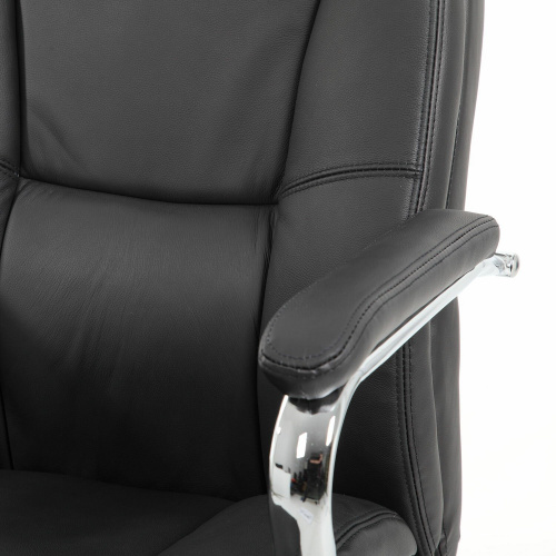 Кресло из натуральной кожи BRABIX PREMIUM "Phaeton EX-502", хром, черное фото 4