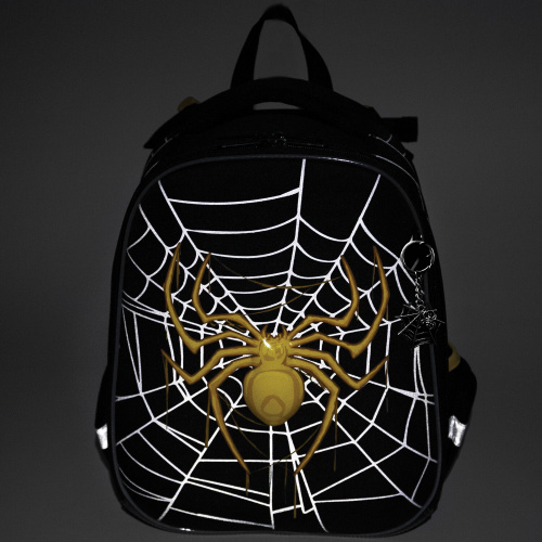 Ранец BRAUBERG PREMIUM, 2 отделения, с брелком, "Venomous spider", 3D панель, 38х29х16 см, 271355 фото 4