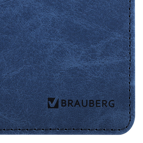 Планинг настольный недатированный BRAUBERG "Status" 305x140 мм, под кожу, 60 л., темно-синий фото 7