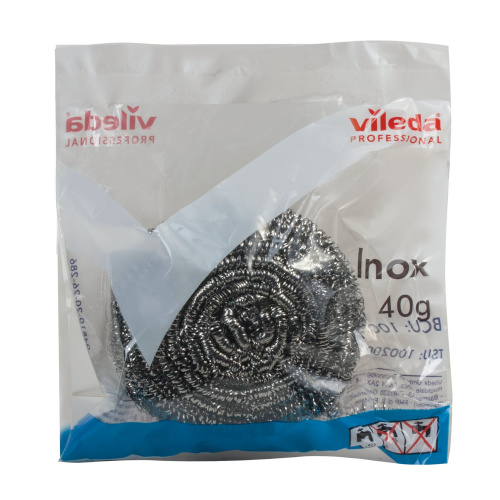Губка металлическая VILEDA Professional "Инокс", для стойких загрязнений, нержавеющая сталь фото 2