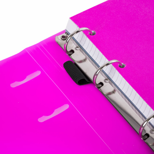 Тетрадь на кольцах А5 175х220 мм, 120 л., пластик, на липучке, с разделителями, BRAUBERG, Розовый, 404635 фото 2