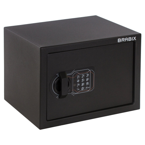 Сейф мебельный BRABIX "SF-230EL", 230х310х250 мм, электронный замок, черный фото 2