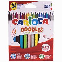 Фломастеры CARIOCA "Doodles", 24 цвета, суперсмываемые