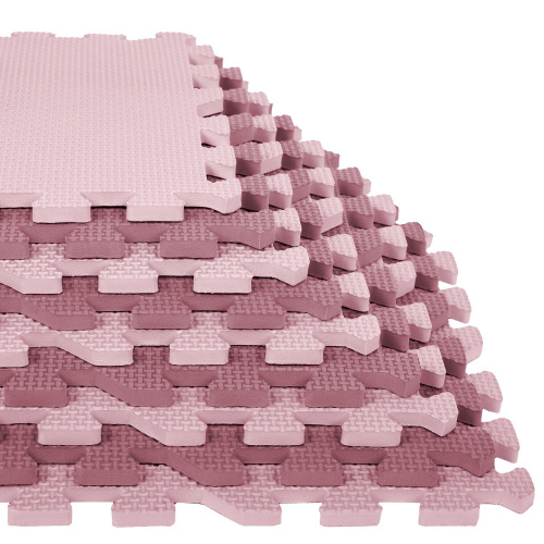 Коврик-пазл напольный ЮНЛАНДИЯ, 0,9х0,9 м, 9 элементов 30х30 см, толщина 1 см, мягкий, розовый фото 7