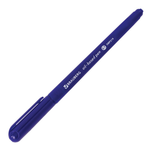Ручка шариковая масляная BRAUBERG "Fine", корпус синий, линия письма 0,35 мм, синяя фото 2