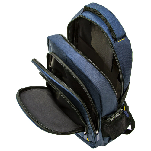 Рюкзак BRAUBERG TITANIUM, 45х28х18см, универсальный, синий, желтые вставки фото 4