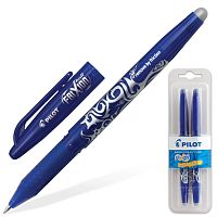 Ручки стираемые гелевые с грипом PILOT "Frixion", 2 шт., линия письма 0,35 мм, синие