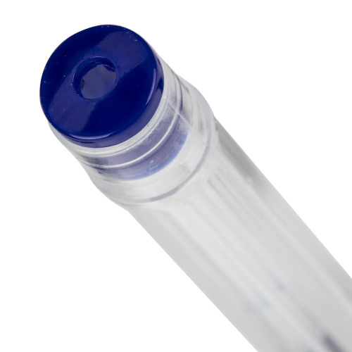 Ручка гелевая STAFF "Basic", синяя, корпус прозрачный, хромированные детали, линия письма 0,35 мм фото 6