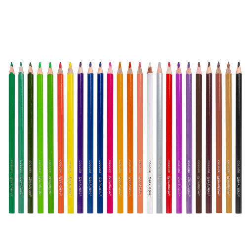 Карандаши цветные BRAUBERG PREMIUM, 24 цвета, трехгранные, грифель мягкий 3,3 мм фото 9