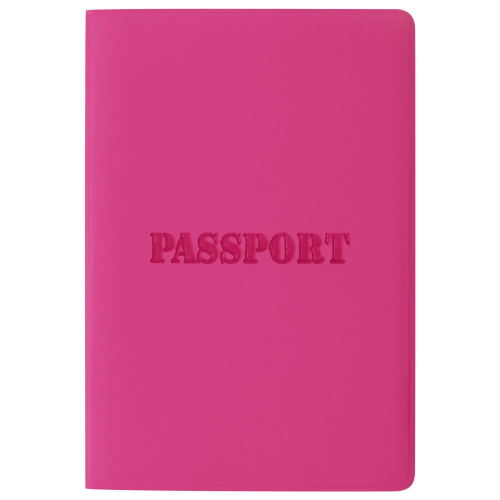 Обложка для паспорта STAFF "ПАСПОРТ", мягкий полиуретан, розовая