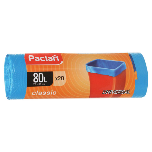 Мешки для мусора PACLAN "Classic", 80 л, 20 шт., ПНД, 12 мкм, 70х90 см, синие
