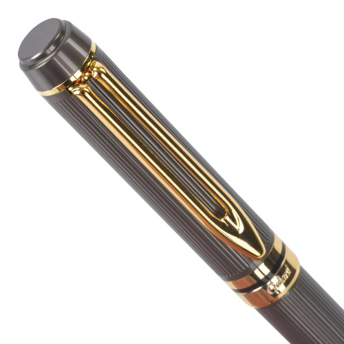 Ручка подарочная шариковая GALANT "Dark Chrome", корпус матовый хром, золотистые детали, синяя фото 9