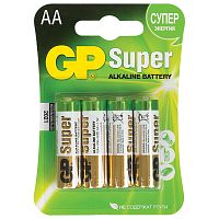 Батарейки GP Super, AA, 4 шт., алкалиновые, пальчиковые, блистер