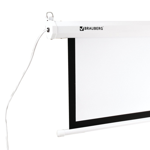 Экран проекционный настенный BRAUBERG "MOTO", 180х180 см, 1:1, матовый, электропривод фото 2