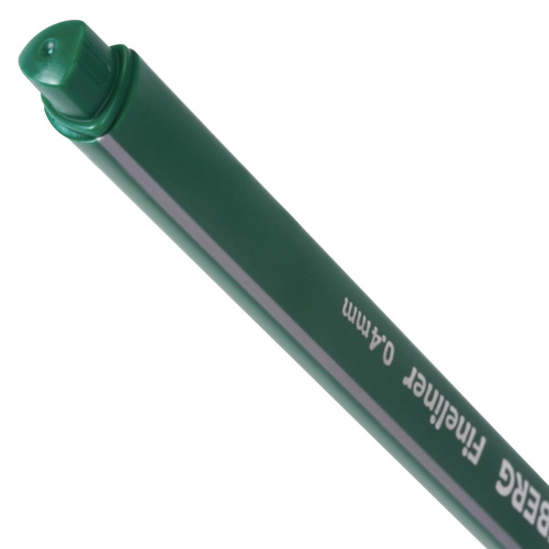 Ручка капиллярная (линер) BRAUBERG "Aero", трехгранная, линия письма 0,4 мм, темно-зеленая фото 3