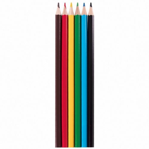 Карандаши цветные ПИФАГОР "Веселая такса", 6 цветов, классические, заточенные фото 2