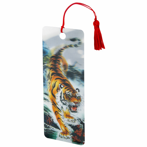 Закладка для книг BRAUBERG "Бенгальский тигр", объемная, с декоративным шнурком-завязкой фото 6