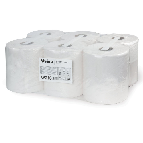 Полотенца бумажные с центральной вытяжкой VEIRO PROFESSIONAL, 200 м, 1-слойные, белые, 6 рулонов фото 2