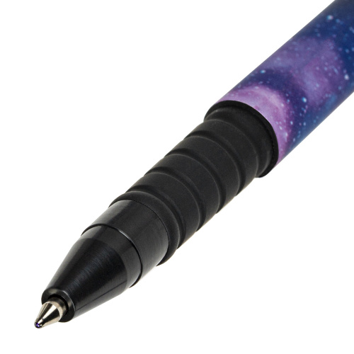 Ручка шариковая BRAUBERG SOFT TOUCH GRIP "SPACE", мягкое покрытие, узел 0,7 мм, синяя фото 7