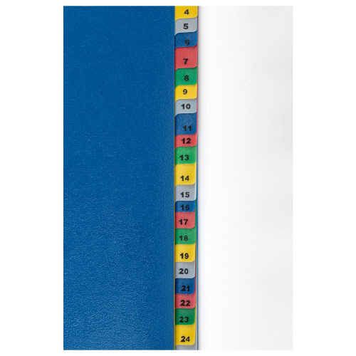 Разделитель пластиковый широкий BRAUBERG, А4+, 31 лист, цифровой 1-31, оглавление, цветной фото 2