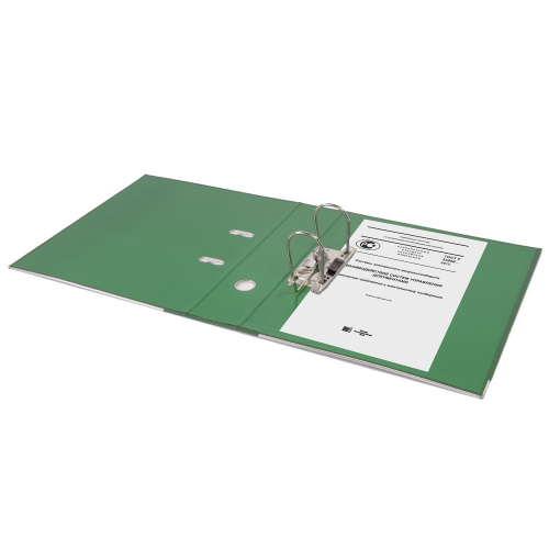 Папка-регистратор BRAUBERG "EXTRA", 75 мм, зеленая, двустороннее покрытие пластик, металлич уголок фото 4