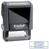 Оснастка для штампа TRODAT, размер оттиска 38х14 мм, синий, подушка в комплекте