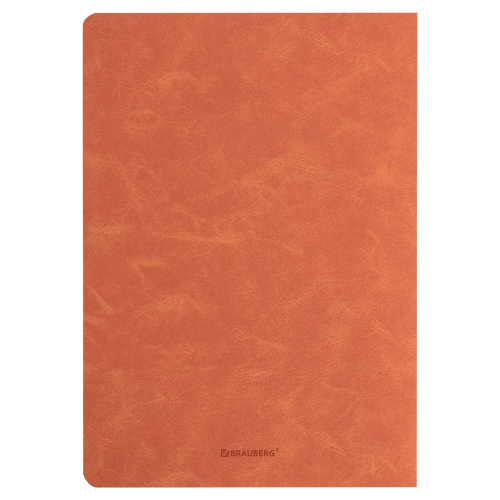 Тетрадь BRAUBERG SKY, 48 л., A5, 147х210мм, в клетку, обложка фактурный кожзам, сшивка, оранжевый фото 7