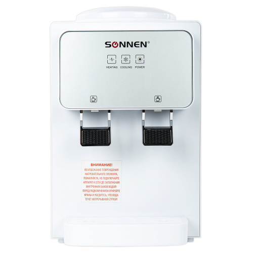 Кулер для воды SONNEN TSE-02WP, настольный, нагрев/охлаждение электронное, 2 крана, белый фото 5