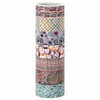 Клейкие WASHI-ленты для декора ОСТРОВ СОКРОВИЩ "Микс №3", 15 мм х 3 м, 7 цветов, рисовая бумага