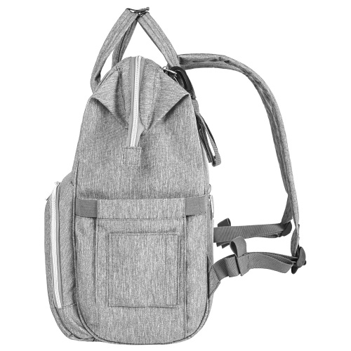 Рюкзак для мамы BRAUBERG MOMMY, 40x26x17 см, с ковриком, крепления на коляску, термокарманы, серый фото 2