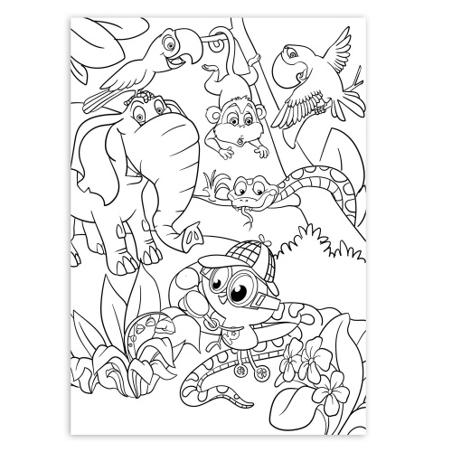 Карандаши цветные ЮНЛАНДИЯ "ЮНЛАНДИК-ДЕТЕКТИВ", 12 цветов, трехгранные, с раскраской фото 5