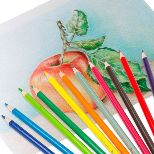 Карандаши цветные пластиковые BRAUBERG PREMIUM, 12 цветов, трехгранные, грифель мягкий 3 мм фото 9