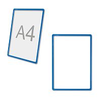 Рамка для ценников, рекламы и объявлений NO NAME, А4, синяя, без защитного экрана