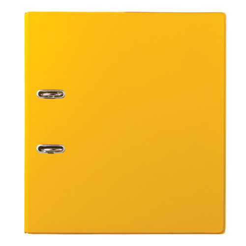 Папка-регистратор BRAUBERG, с двухсторонним покрытием из ПВХ, 70 мм, желтая фото 2