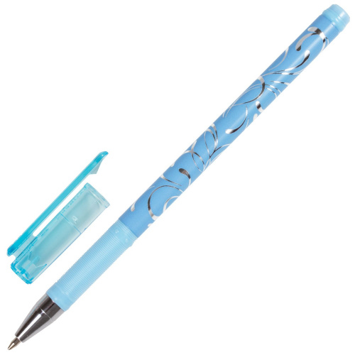 Ручка шариковая BRAUBERG "Узоры", корпус с печатью ассорти, линия письма 0,35 мм, синяя фото 7
