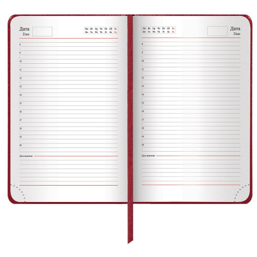 Ежедневник недатированный BRAUBERG "Profile" , А5, 138x213 мм балакрон, 136 л., красный фото 6