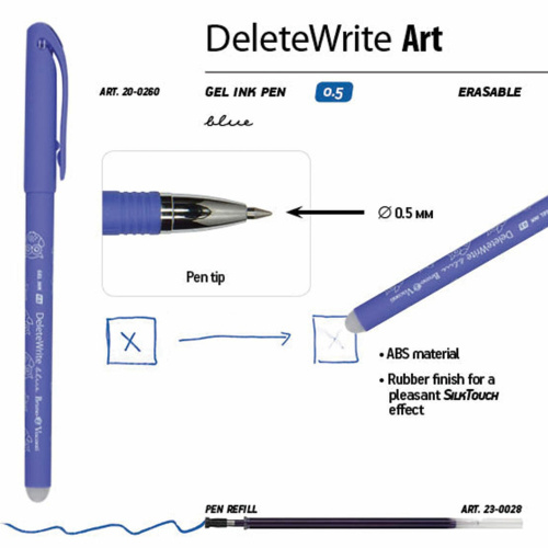 Ручка стираемая гелевая BRUNO VISCONTI "Совушки", узел 0,5 мм, линия письма 0,3 мм, синяя фото 4