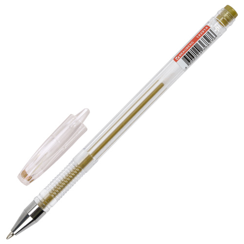 Ручка гелевая ЗОЛОТИСТАЯ BRAUBERG "EXTRA GOLD", корпус прозрачный, 0,5 мм, линия 0,35 мм, 143914 фото 9