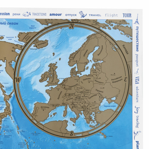 Политическая скретч-карта мира BRAUBERG "Путешествия", 86х60 см, 1:37,5М, в тубусе фото 8