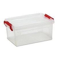 Ящик IDEA, 25 л, 24х48х32 см, с крышкой на защелках, для хранения, пластиковый, прозрачный